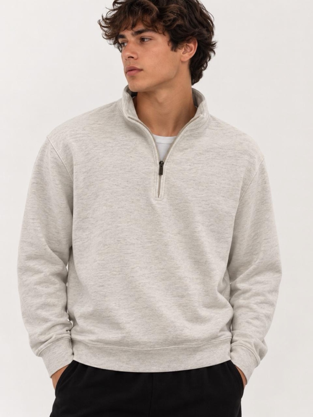 Goodfellow & Co. Cream Men Quarter Zip Pullover